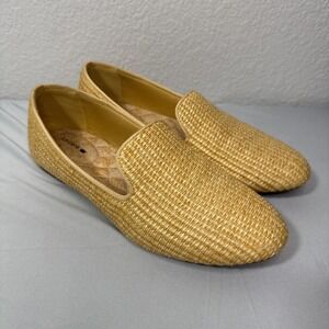 Birdies Women's Starling Raffia Woven Loafers Flax Tan Shoes Size 8.5